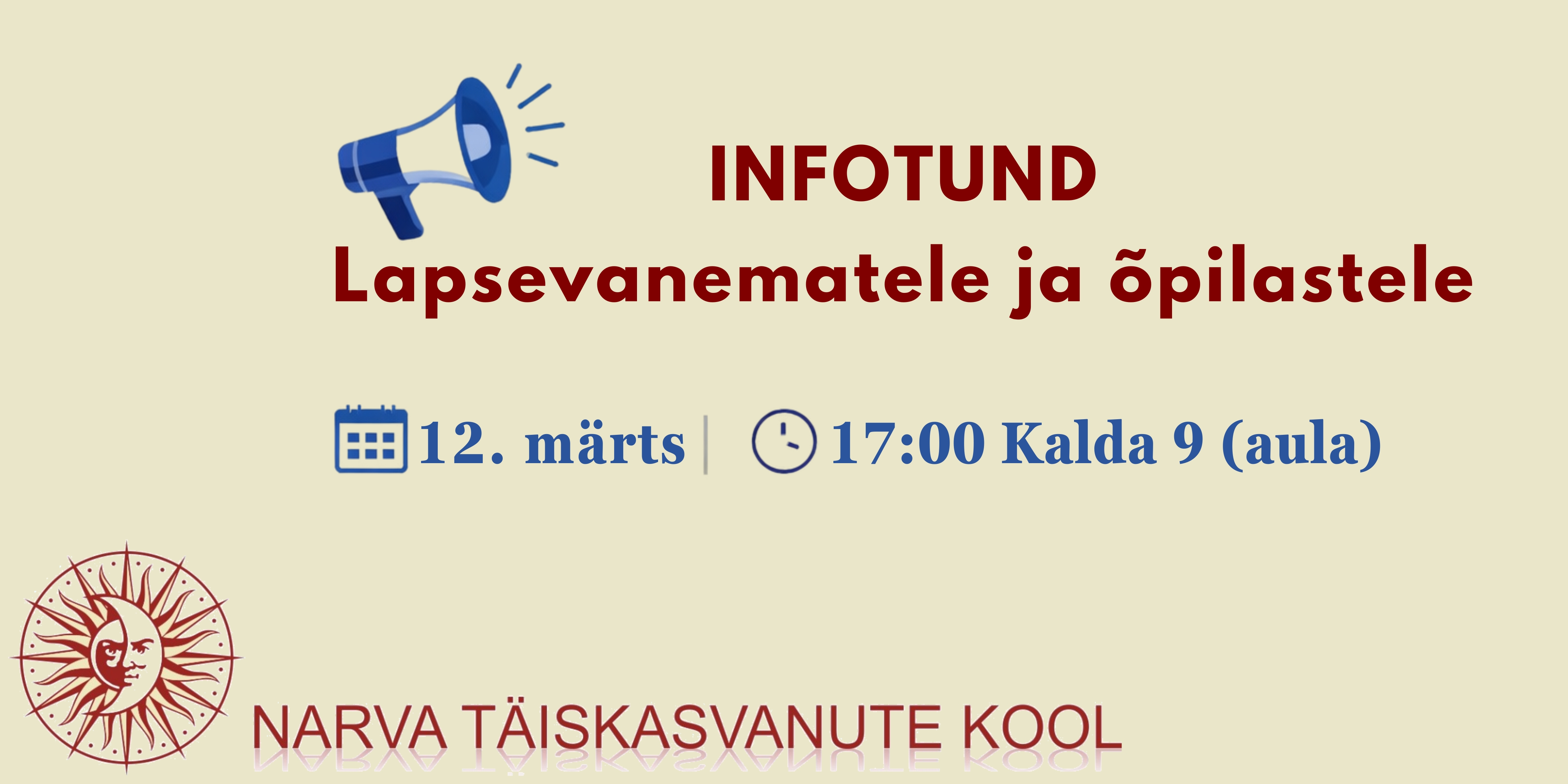 Infotund lapsevanematele ja õpilastele